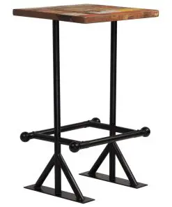 vidaXL Bar Table Solid Reclaimed Wood Multicolour 60x60x107 cm