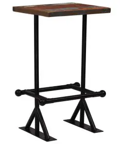 vidaXL Bar Table Solid Reclaimed Wood Multicolour 60x60x107 cm