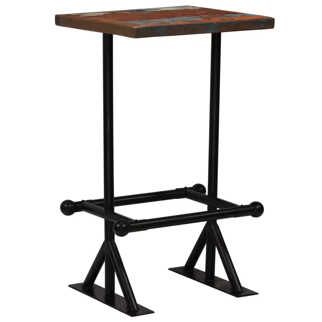 vidaXL Bar Table Solid Reclaimed Wood Multicolour 60x60x107 cm