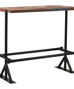 vidaXL Bar Table Solid Reclaimed Wood Multicolour 120x60x107 cm