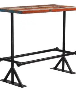 vidaXL Bar Table Solid Reclaimed Wood Multicolour 120x60x107 cm