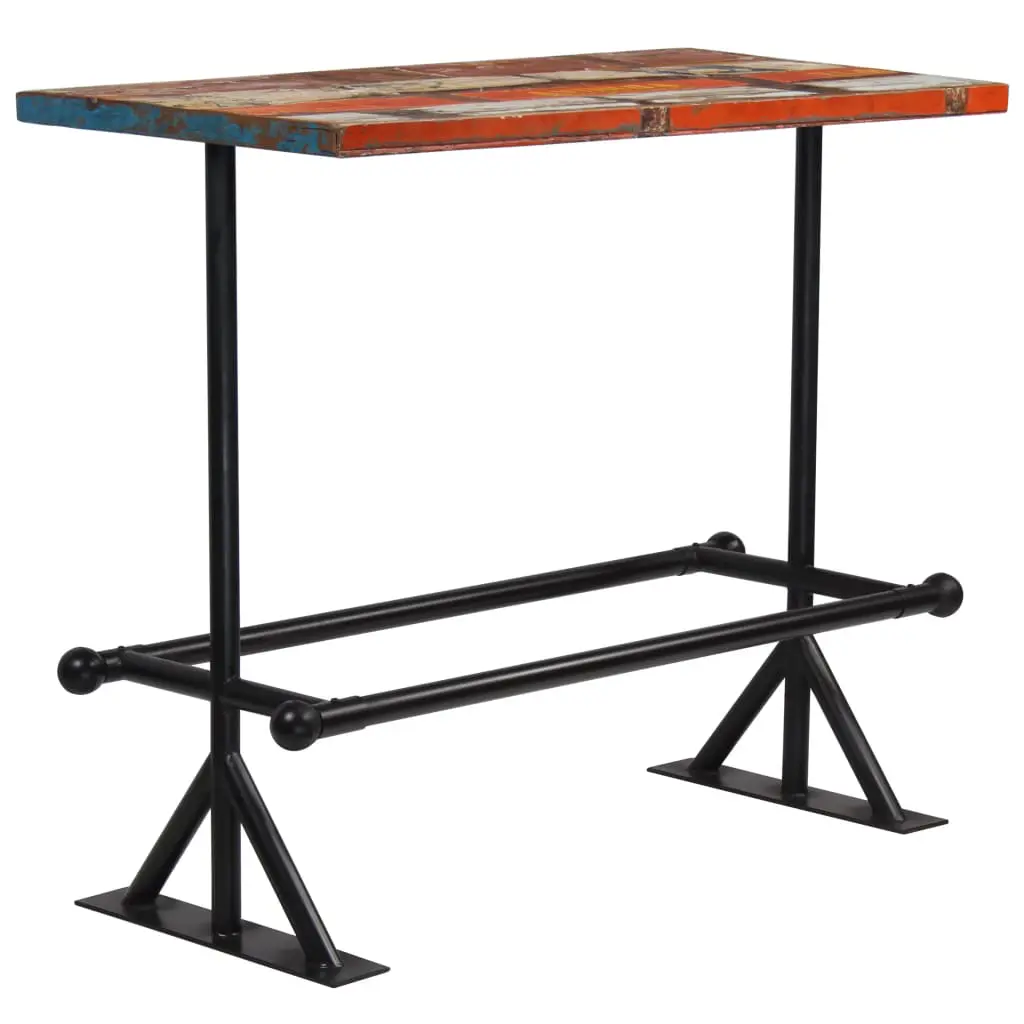 vidaXL Bar Table Solid Reclaimed Wood Multicolour 120x60x107 cm