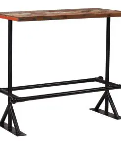 vidaXL Bar Table Solid Reclaimed Wood Multicolour 120x60x107 cm