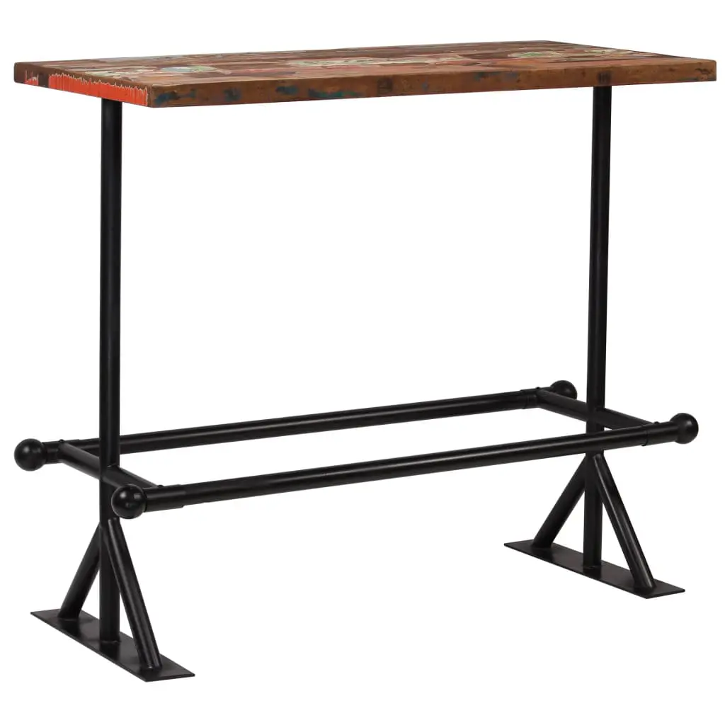 vidaXL Bar Table Solid Reclaimed Wood Multicolour 120x60x107 cm