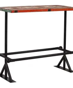 vidaXL Bar Table Solid Reclaimed Wood Multicolour 120x60x107 cm