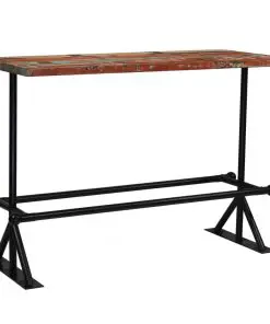 vidaXL Bar Table Solid Reclaimed Wood Multicolour 150x70x107 cm