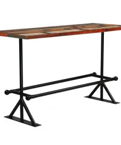 vidaXL Bar Table Solid Reclaimed Wood Multicolour 180x70x107 cm