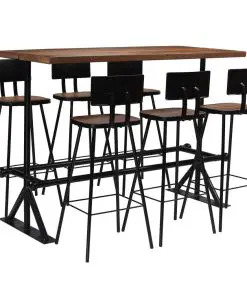 vidaXL Bar Set 7 Piece Solid Reclaimed Wood