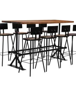 vidaXL Bar Set 9 Piece Solid Reclaimed Wood