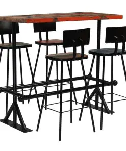 vidaXL Bar Set 5 Piece Solid Reclaimed Wood Multicolour