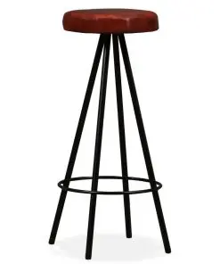 vidaXL Bar Stools 2 pcs Real Leather