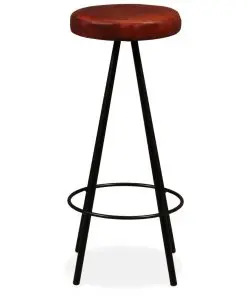 vidaXL Bar Stools 2 pcs Real Leather