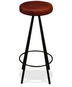 vidaXL Bar Stools 2 pcs Real Leather