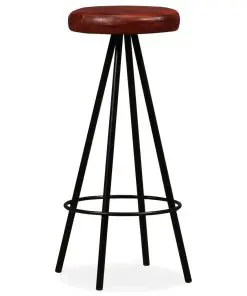 vidaXL Bar Stools 2 pcs Real Leather