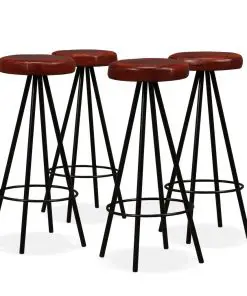vidaXL Bar Stools 4 pcs Real Leather