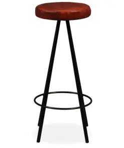 vidaXL Bar Stools 4 pcs Real Leather