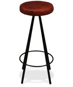 vidaXL Bar Stools 4 pcs Real Leather