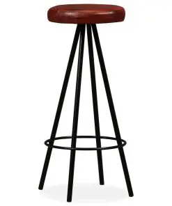 vidaXL Bar Stools 4 pcs Real Leather