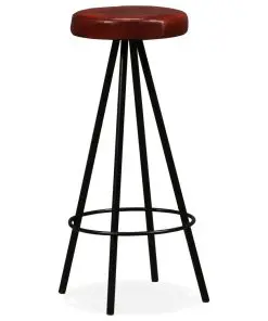 vidaXL Bar Stools 4 pcs Real Leather