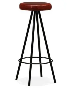 vidaXL Bar Stools 4 pcs Real Leather