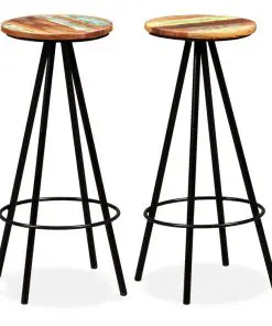 vidaXL Bar Stools 2 pcs Solid Reclaimed Wood