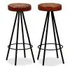 vidaXL Bar Stools 2 pcs Real Leather