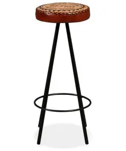 vidaXL Bar Stools 2 pcs Real Leather