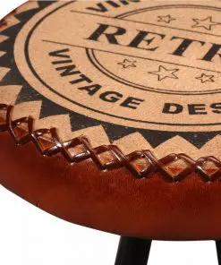 vidaXL Bar Stools 2 pcs Real Leather