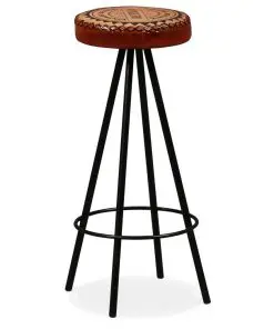 vidaXL Bar Stools 2 pcs Real Leather