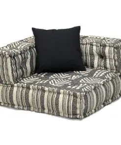vidaXL 2-Seater Modular Sofa Bed Fabric Stripe
