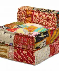 vidaXL 3-Seater Modular Sofa Bed Fabric Patchwork