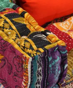 vidaXL 4-Seater Modular Sofa Bed Fabric Patchwork