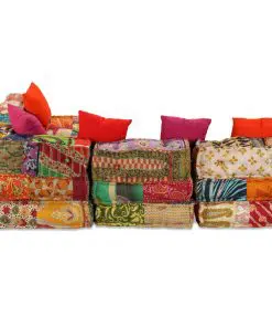 vidaXL 4-Seater Modular Sofa Bed Fabric Patchwork