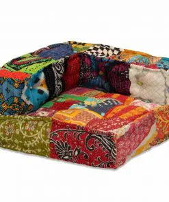 vidaXL 4-Seater Modular Sofa Bed Fabric Patchwork