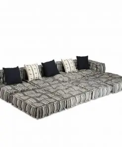 vidaXL 4-Seater Modular Sofa Bed Fabric Stripe