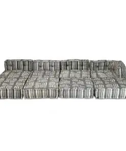 vidaXL 4-Seater Modular Sofa Bed Fabric Stripe