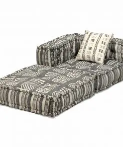 vidaXL 4-Seater Modular Sofa Bed Fabric Stripe