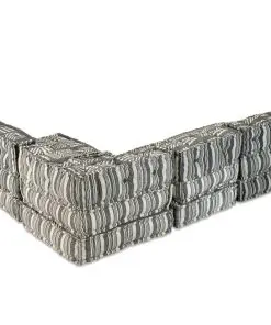 vidaXL 4-Seater Modular Sofa Bed Fabric Stripe