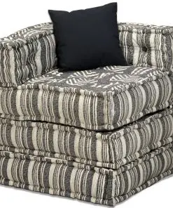 vidaXL 4-Seater Modular Sofa Bed Fabric Stripe