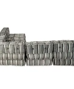 vidaXL 4-Seater Modular Sofa Bed Fabric Stripe