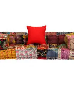 vidaXL 2-Seater Modular Sofa with Armrests Fabric Patchwork