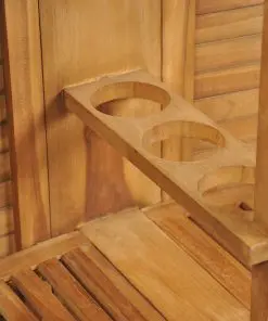 vidaXL 3 Piece Bistro Set with Folding Chairs Solid Teak Wood