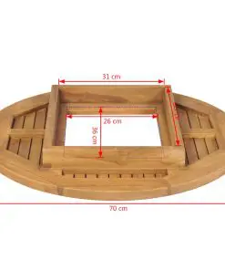 vidaXL Beer Crate Tabletop Teak 70 cm