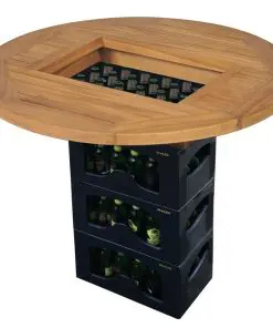 vidaXL Beer Crate Tabletop Teak 70 cm
