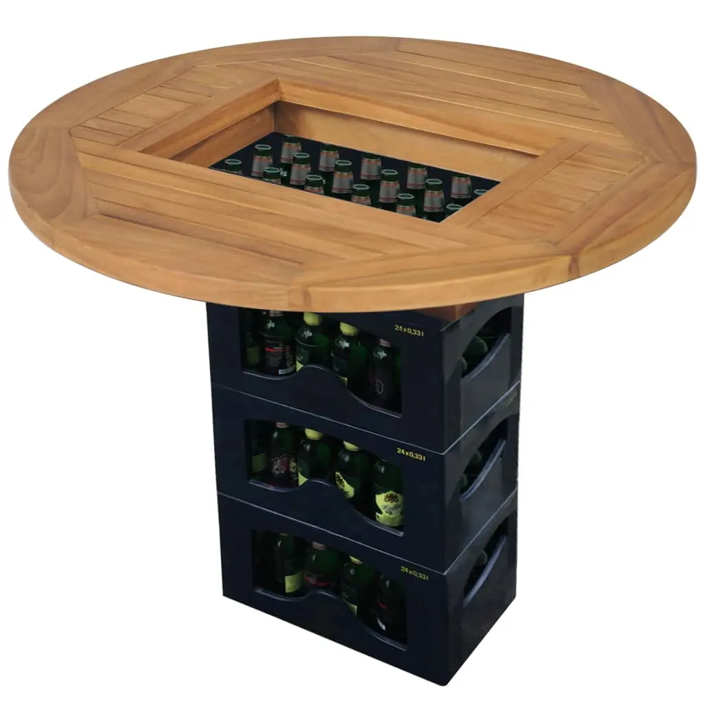 vidaXL Beer Crate Tabletop Teak 70 cm