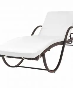 vidaXL Sun Loungers 2 pcs with Table Poly Rattan Brown