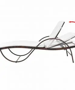 vidaXL Sun Loungers 2 pcs with Table Poly Rattan Brown