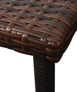 vidaXL Sun Loungers 2 pcs with Table Poly Rattan Brown