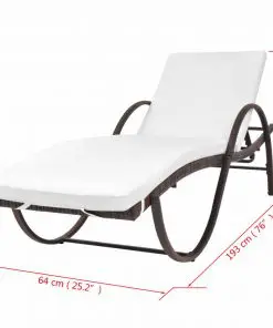 vidaXL Sun Loungers 2 pcs with Table Poly Rattan Brown