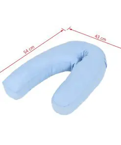 vidaXL Pregnancy Pillow J-Shaped 54×43 cm Blue